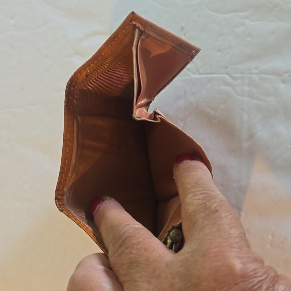 Princess Gardner Tan Cowhide leather Coin pouch Bi fold wallet Vintage - Picture 4 of 8